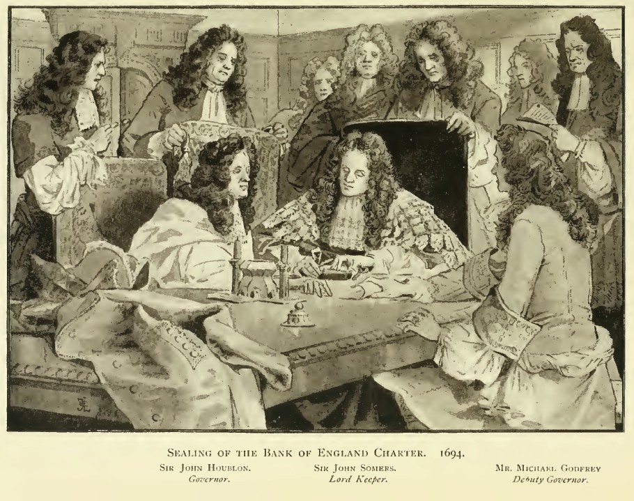 ตราประทับของกฎบัตรธนาคารแห่งประเทศอังกฤษ (1694)โดย Lady Jane Lindsay, 1905