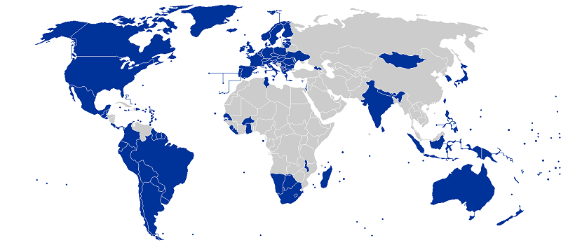 ประเทศที่กำหนด " ประชาธิปไตยแบบเลือกตั้ง " ในการสำรวจ Freedom House in the World 2020 ของ Freedom House ซึ่งครอบคลุมปี 2019
