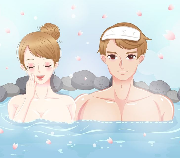 ชาวญี่ปุ่นมักจะไปห้องอาบน้ำสาธารณะหรือบ่อน้ำพุร้อน
