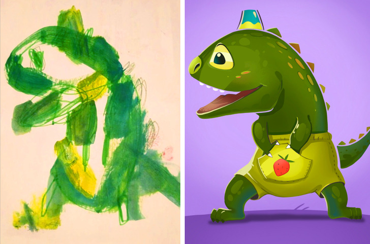 เมื่อศิลปินมืออาชีพสร้างภาพวาดต้นฉบับของเด็ก ๆ ให้กลายเป็นตัวการ์ตูน!